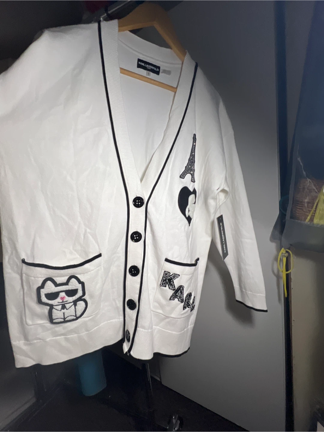 Karl Lagerfeld White Cardigan - Size M