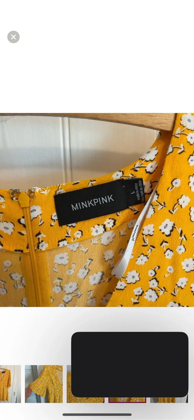 Minkpink Floral Yellow Dress - Size L image indicator(4)