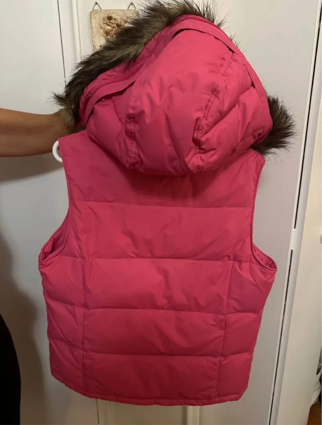 Pink Wind River Vest Fur Trim Hood image indicator(5)