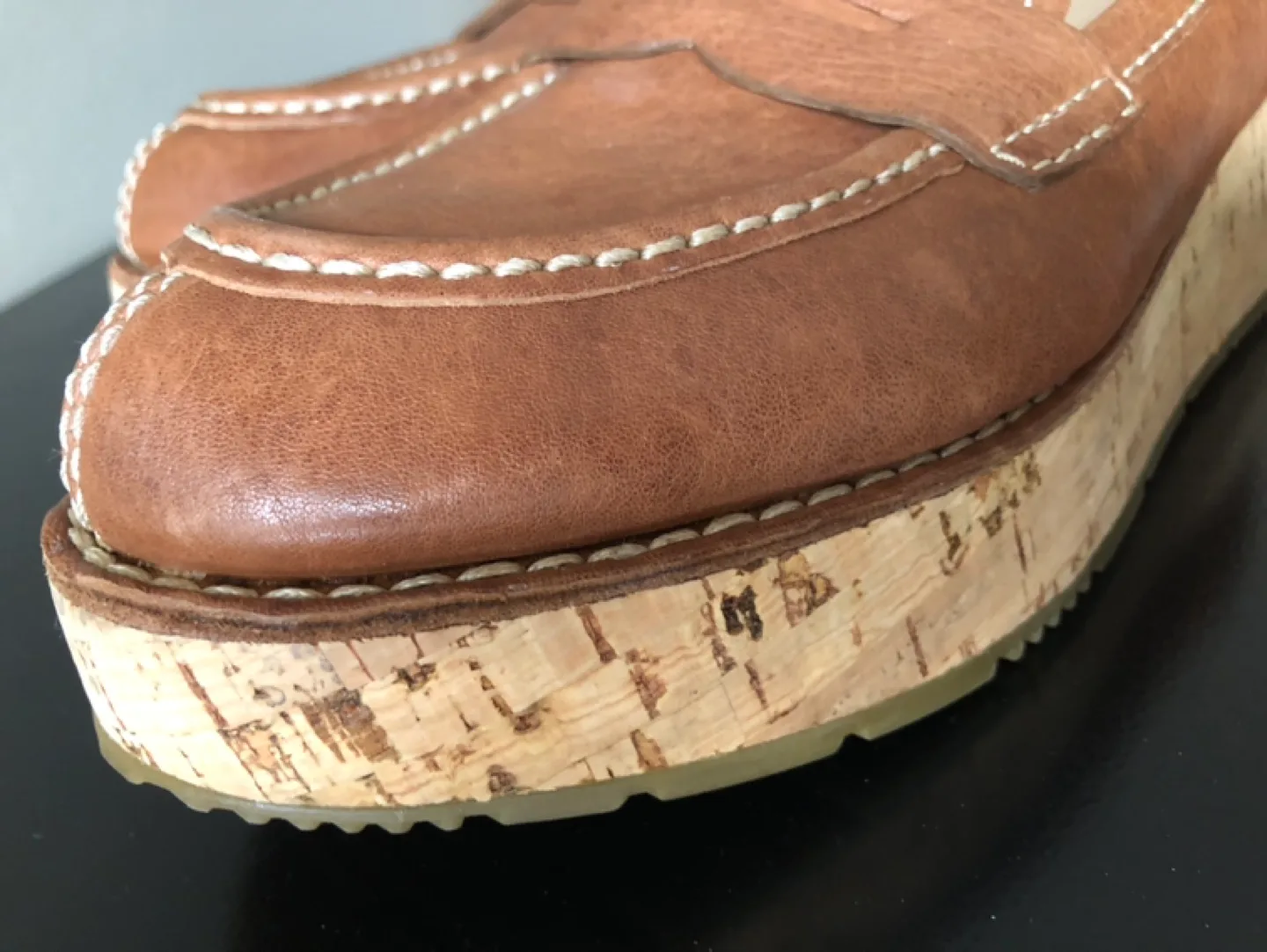 Prada Brown Leather Platform Penny Loafers image indicator(8)
