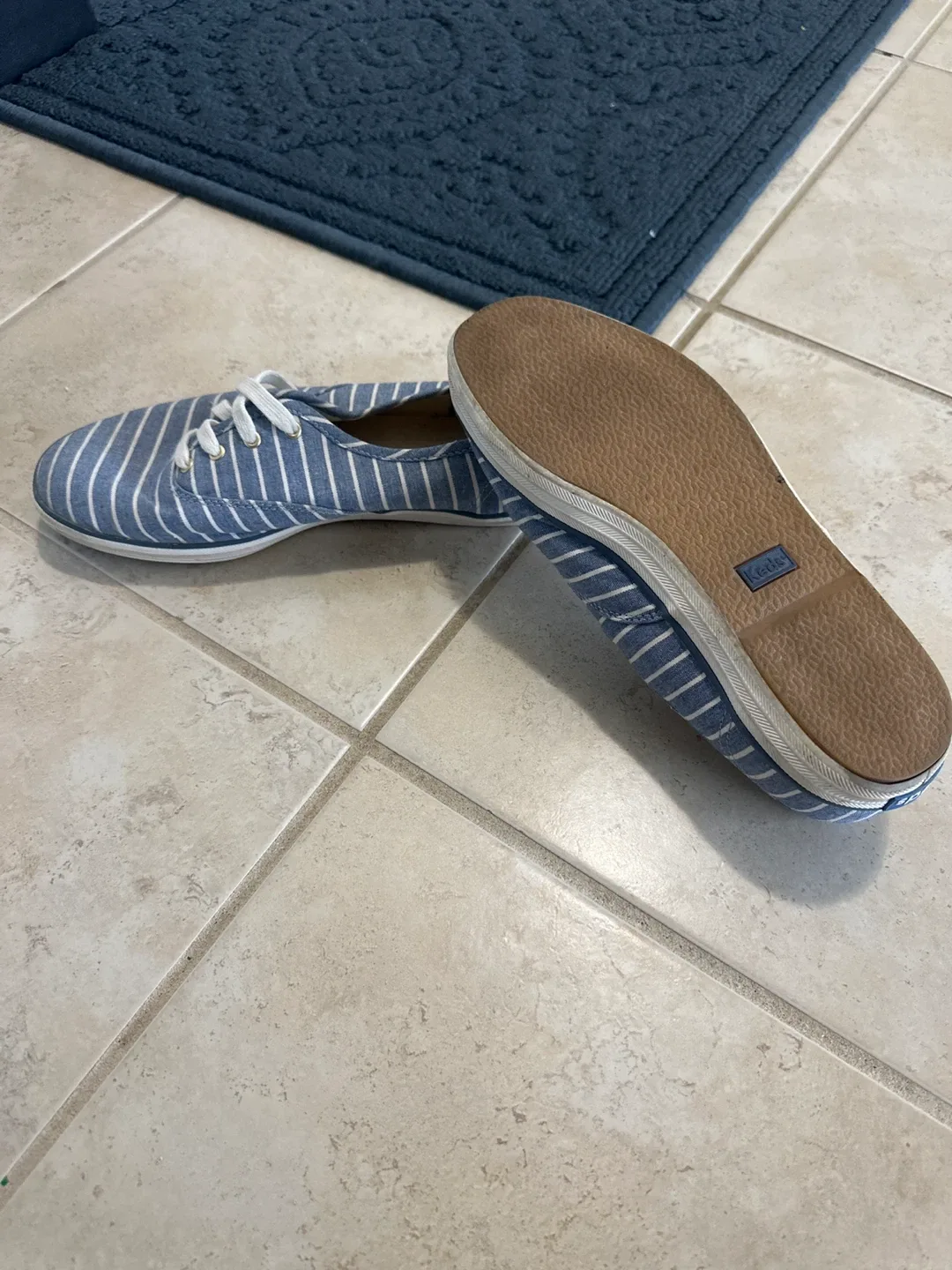 Keds Women's Blue/White Striped Sneakers image indicator(3)