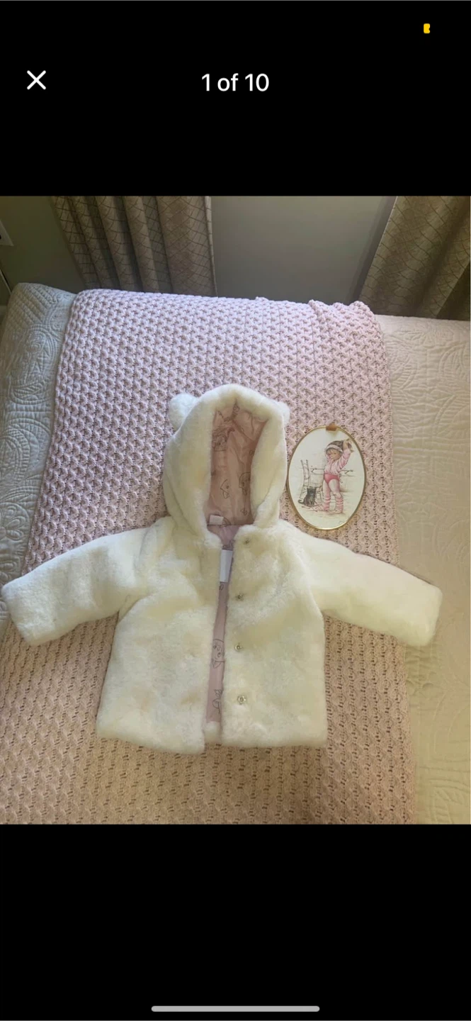 Disney Aristocats Faux Fur Coat, Size 6MT