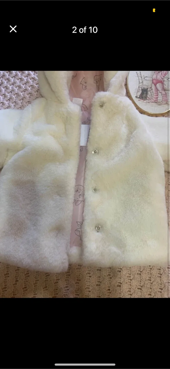 Disney Aristocats Faux Fur Coat, Size 6MT image indicator(2)