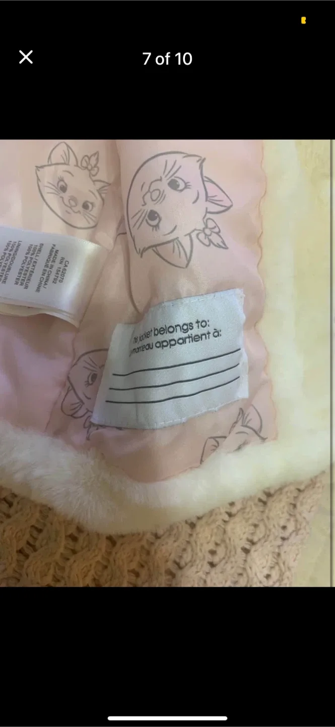 Disney Aristocats Faux Fur Coat, Size 6MT image indicator(7)