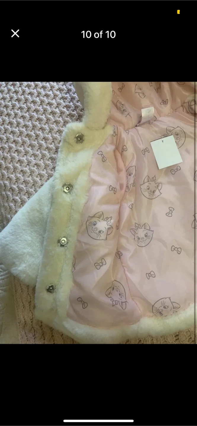 Disney Aristocats Faux Fur Coat, Size 6MT image indicator(10)