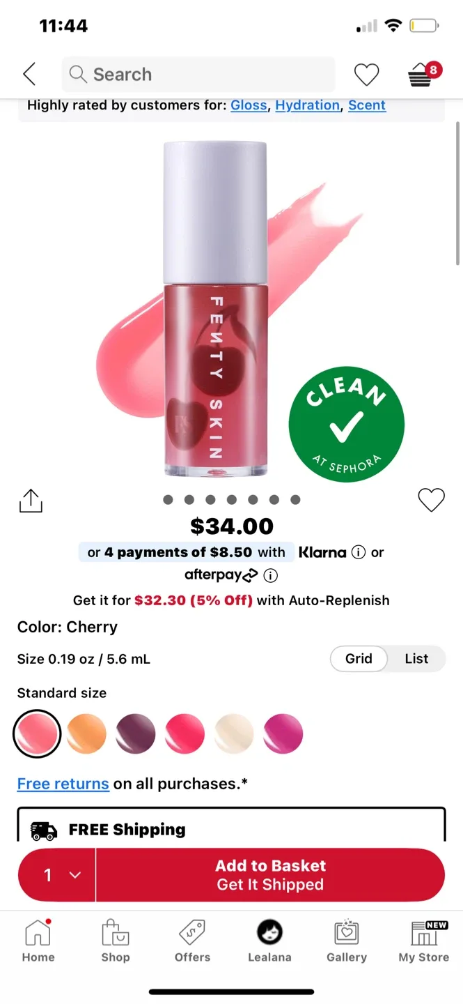 Fenty Skin Conditioning Lip Oil - Cherry & Melon image indicator(5)