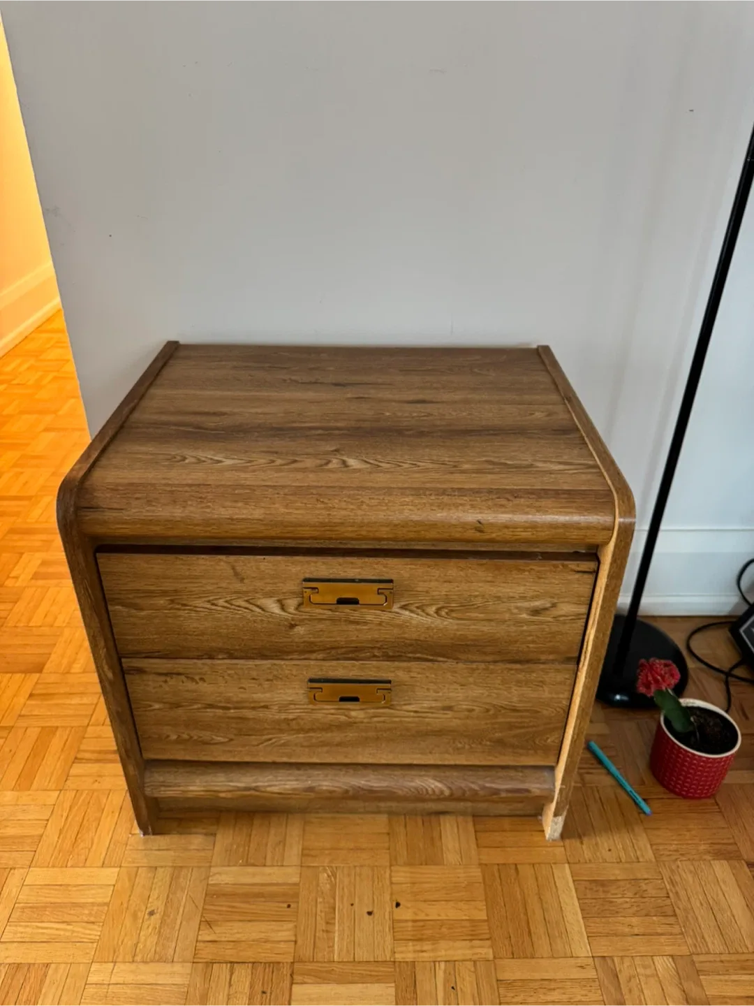Wooden 2-Drawer Nightstand