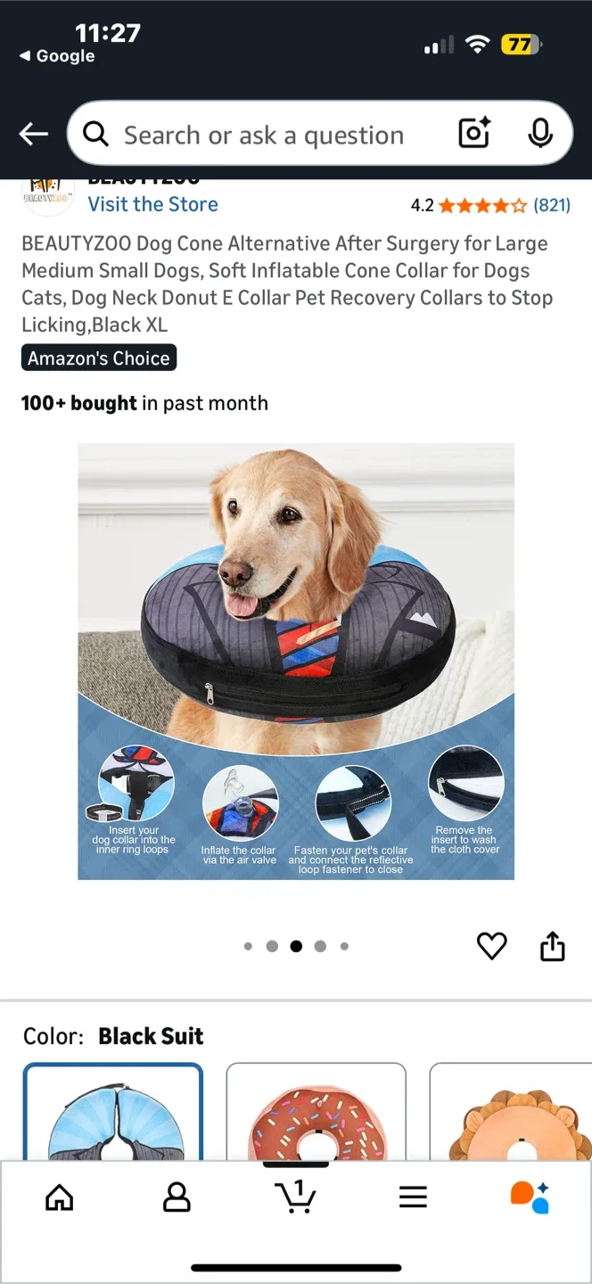 Brand New Inflatable Dog Recovery Collar – Size L image indicator(8)