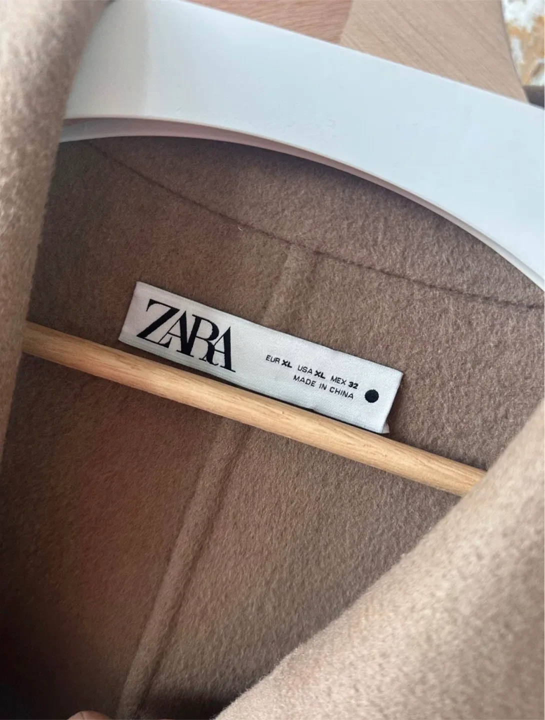 Brand new Zara XL Beige Wool Blend Coat image indicator(2)