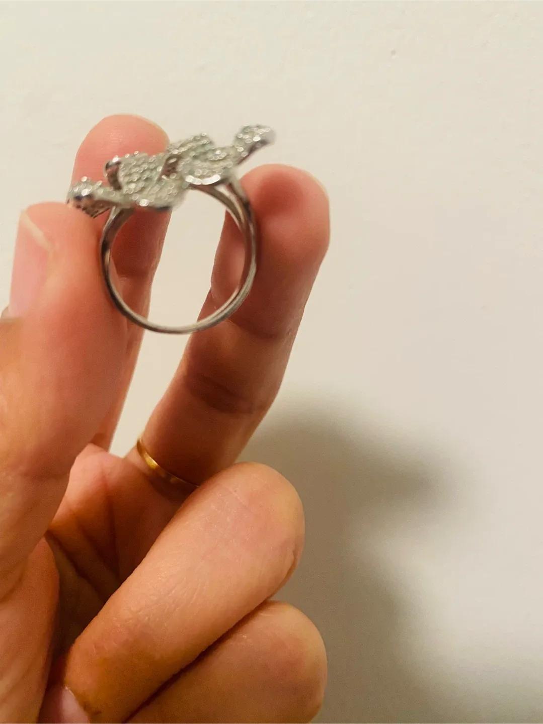 Silver toned Flower Ring - Gently Used image indicator(3)