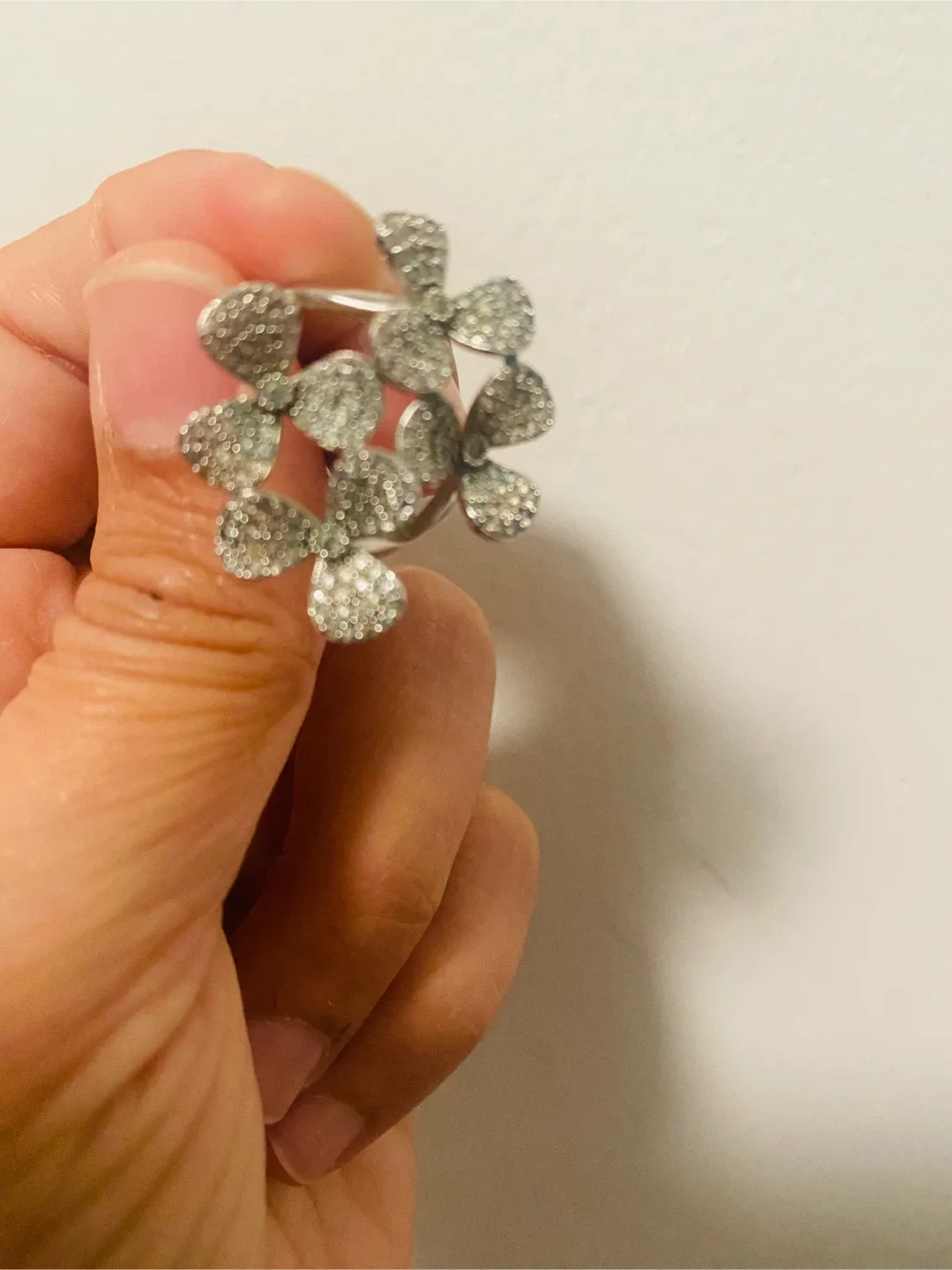 Silver toned Flower Ring - Gently Used image indicator(4)