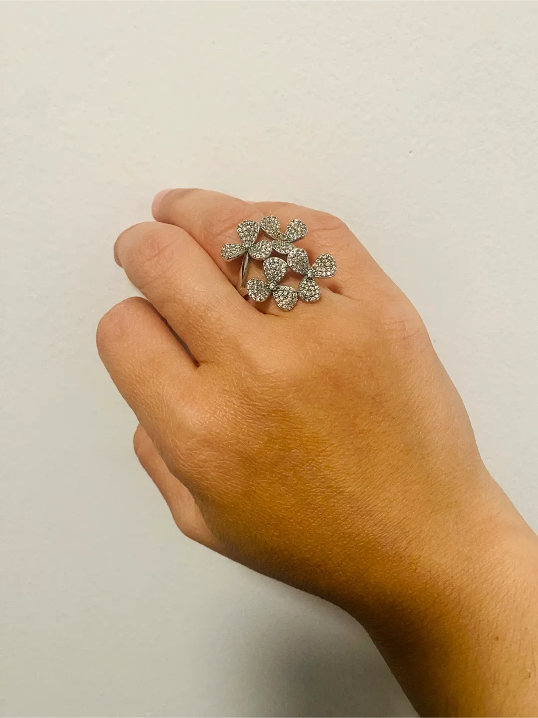 Silver toned Flower Ring - Gently Used image indicator(2)