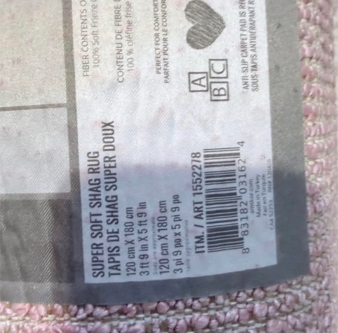 CAM Pumba Shag Rug - Super Soft Pink Area Rug image indicator(4)