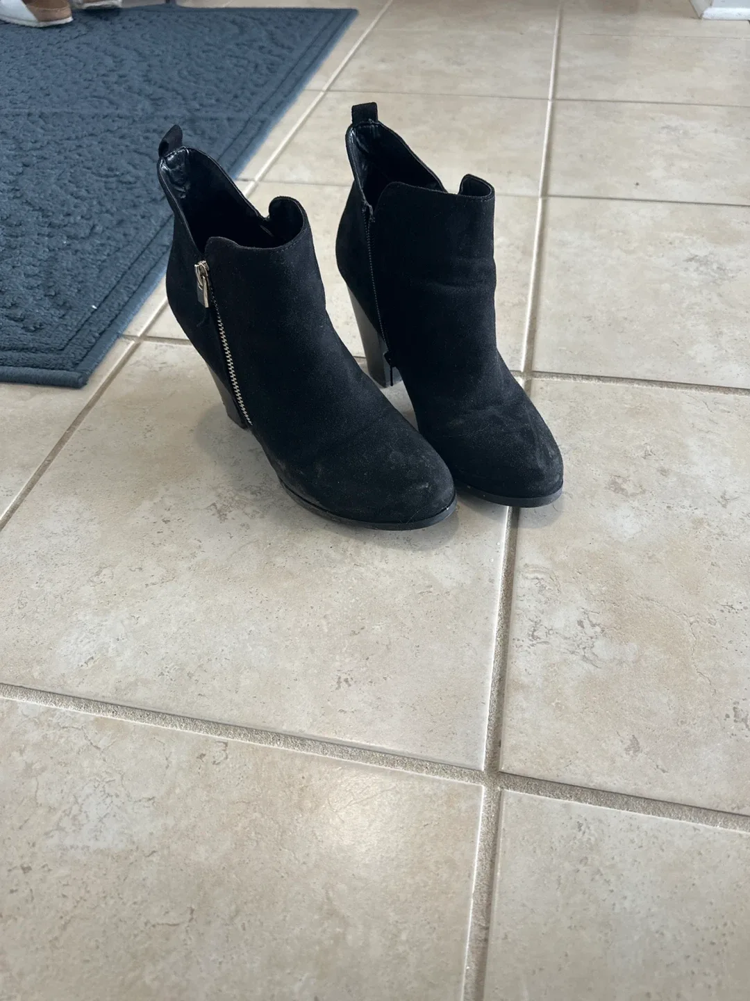 Black Suede Ankle Boots, Size 9 image indicator(3)