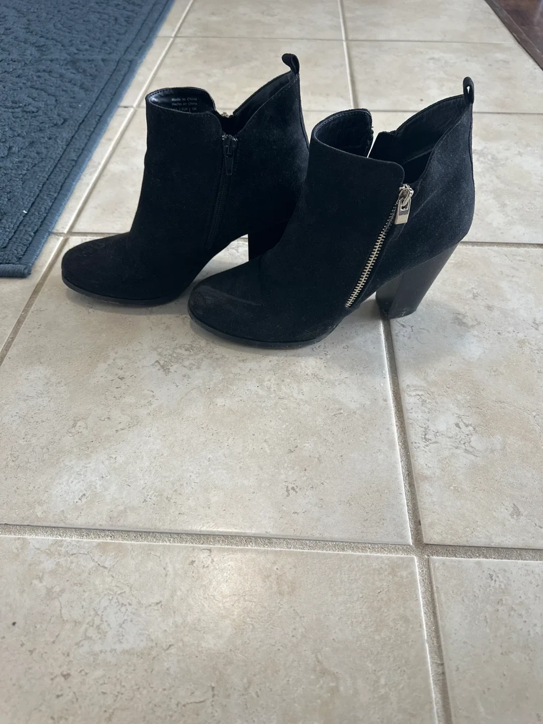 Black Suede Ankle Boots, Size 9 image indicator(2)