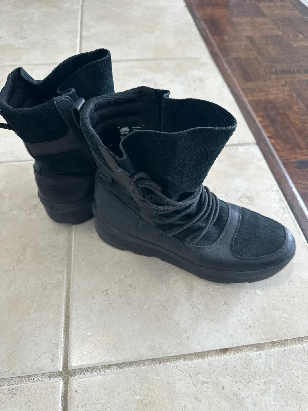 Roots Black Leather & Suede Boots image indicator(2)