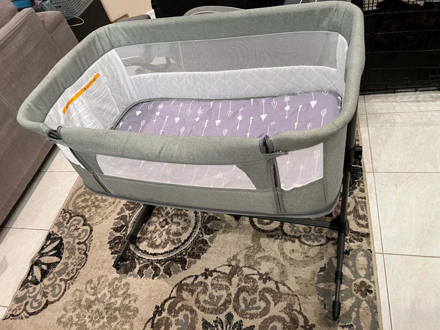 Grey Baby Bassinet