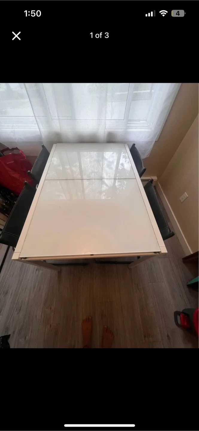 IKEA Dining Table with 4 Black Chairs image indicator(2)