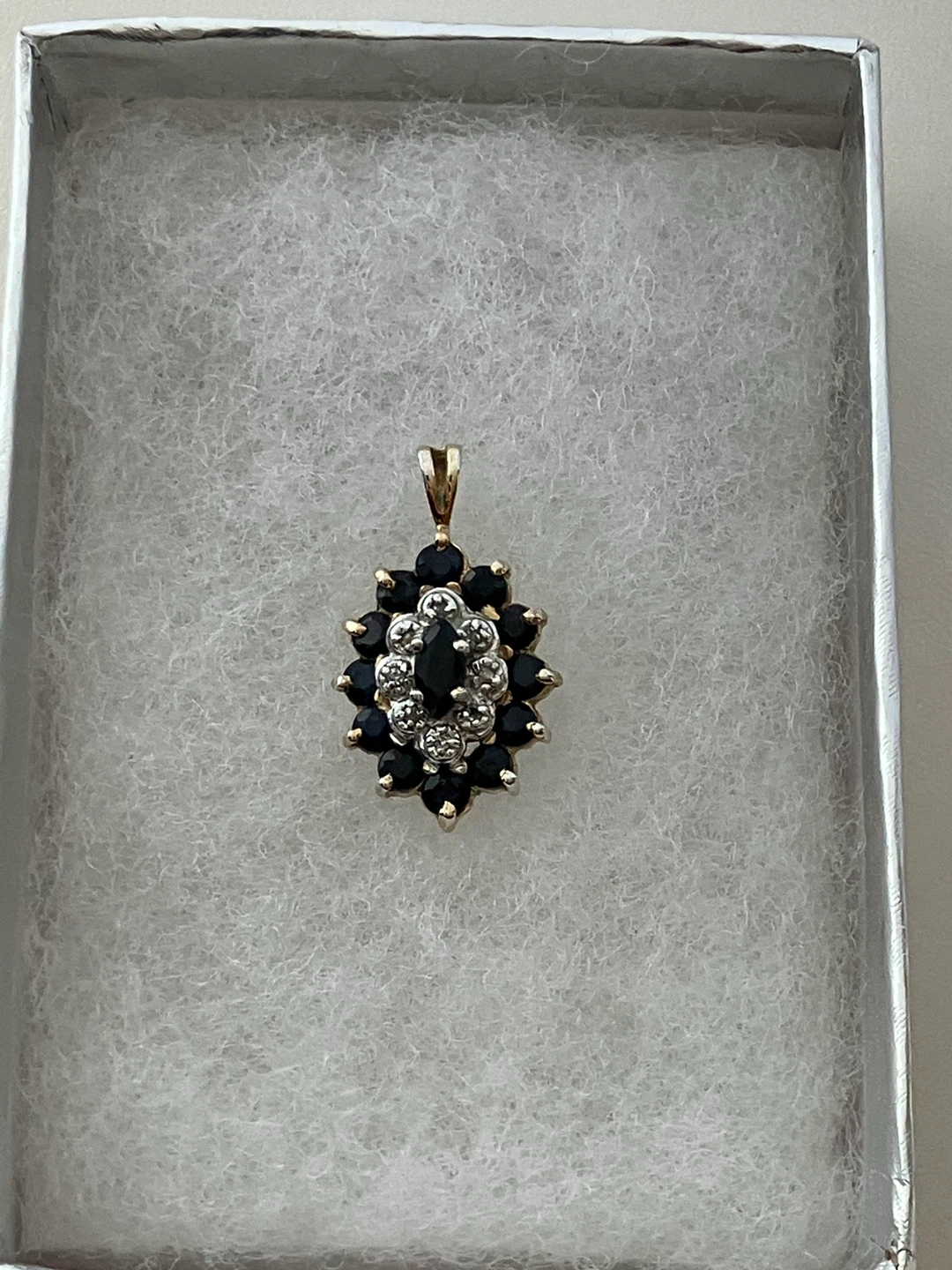 Diamonds and Sapphires 925 Sterling Silver Gold plated pendant - photo 5