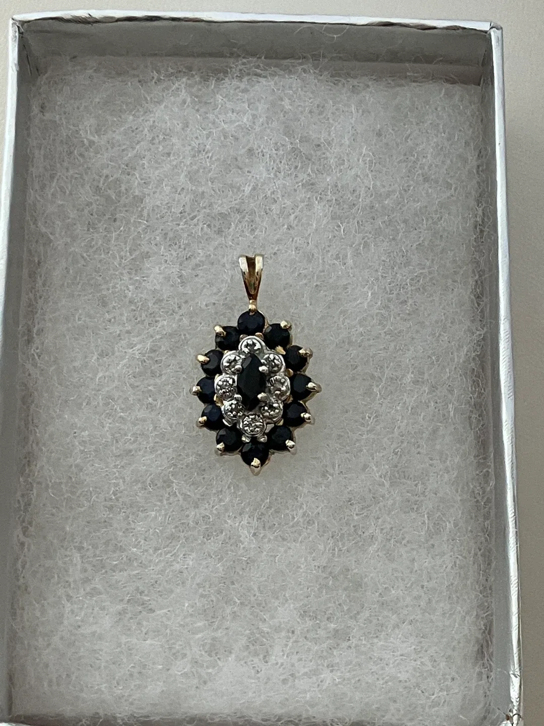 Diamonds and Sapphires 925 Sterling Silver Gold plated pendant image indicator(5)