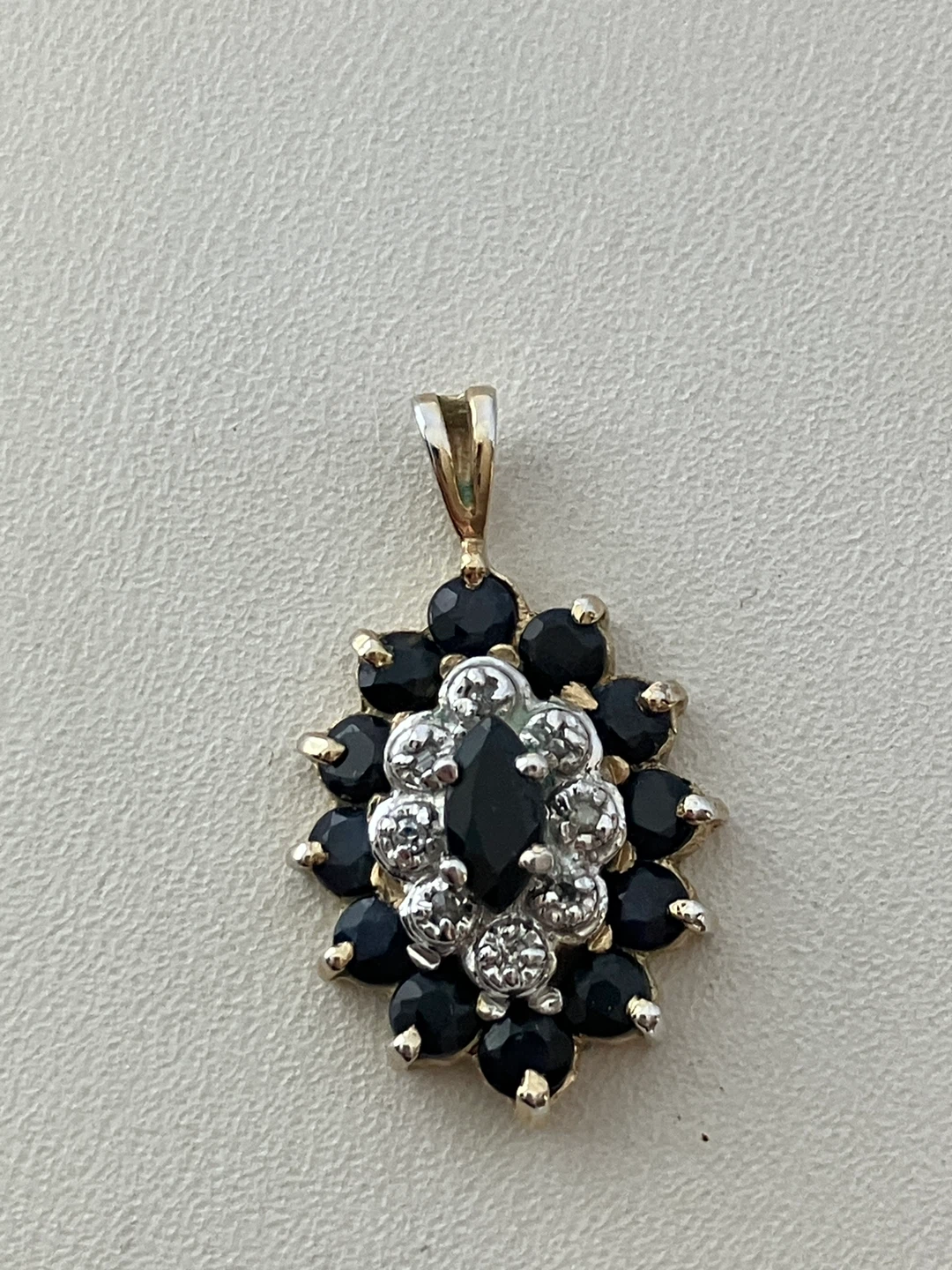 Diamonds and Sapphires 925 Sterling Silver Gold plated pendant - photo 4