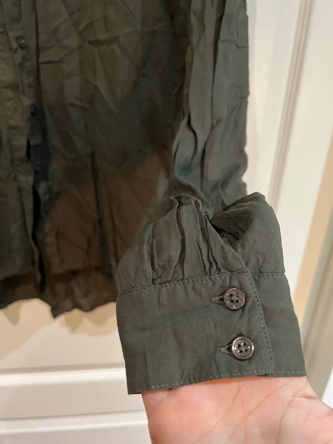 Green Viscose Button-Down Shirt image indicator(3)