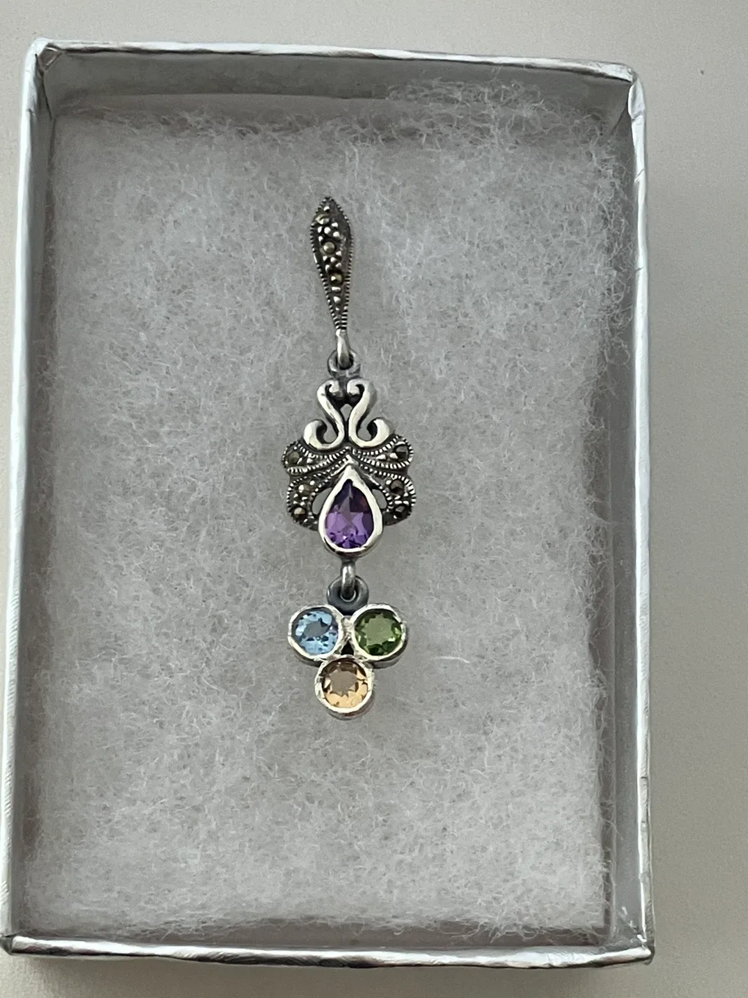 Multi-Gem Sterling Silver Dangle Pendant image indicator(3)