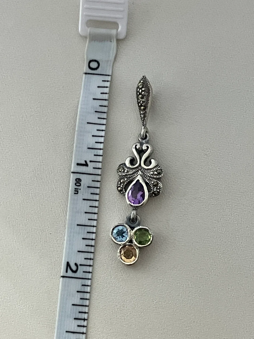 Multi-Gem Sterling Silver Dangle Pendant image indicator(2)