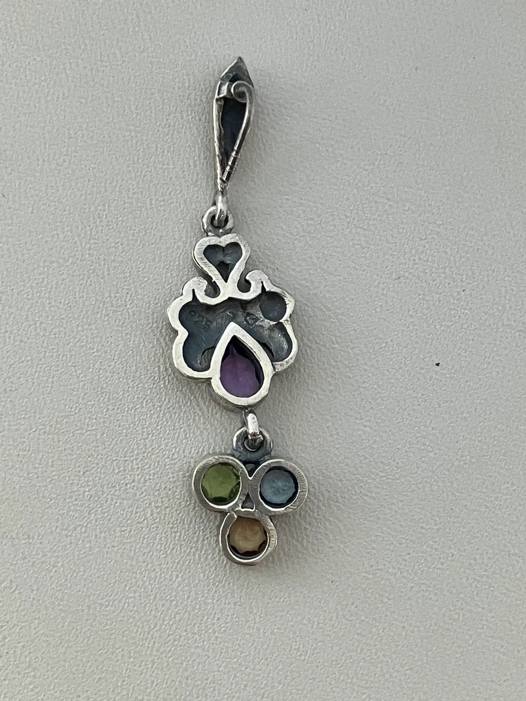 Multi-Gem Sterling Silver Dangle Pendant image indicator(4)