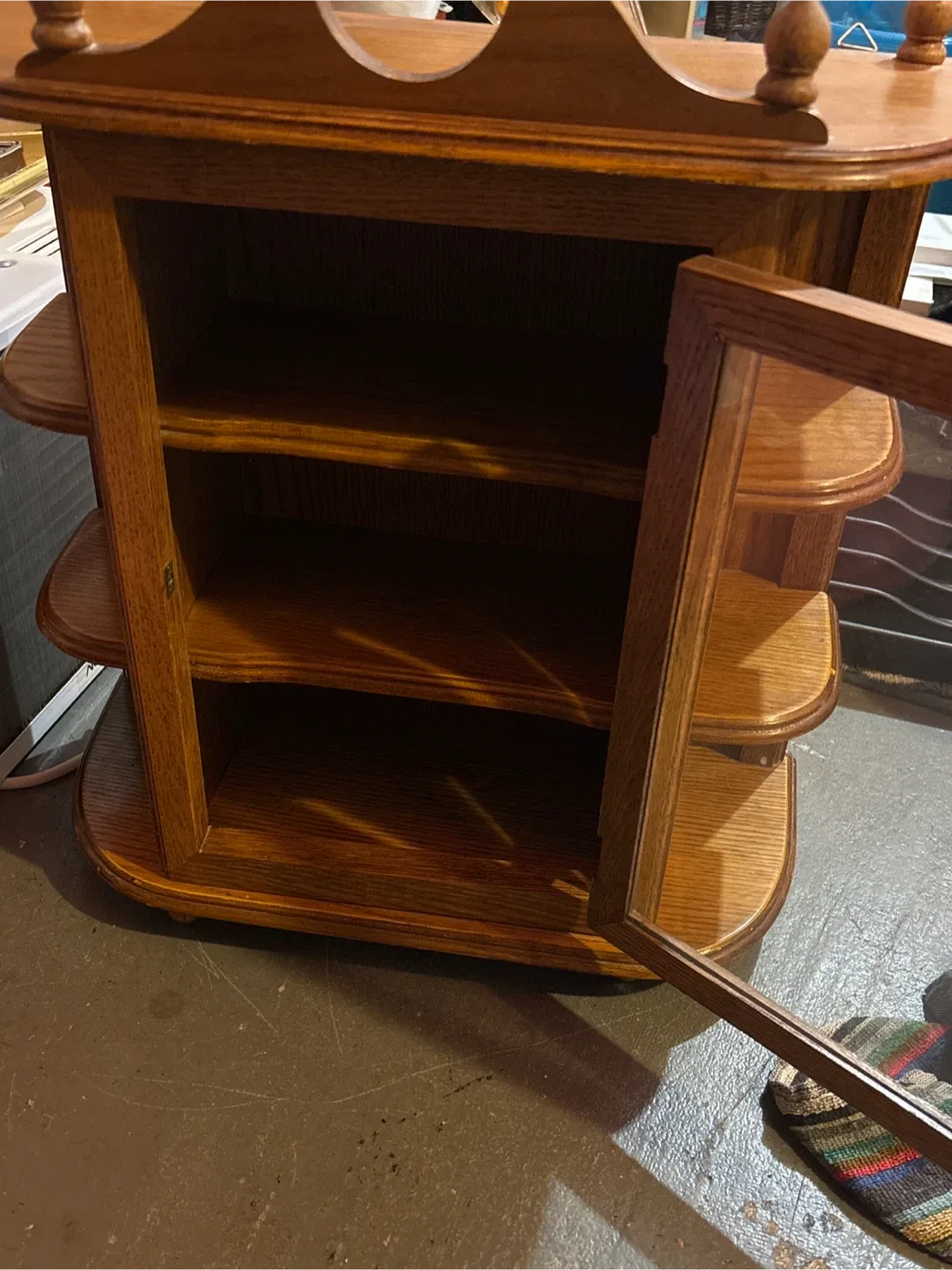 Wooden Curio Cabinet with Glass Door image indicator(2)