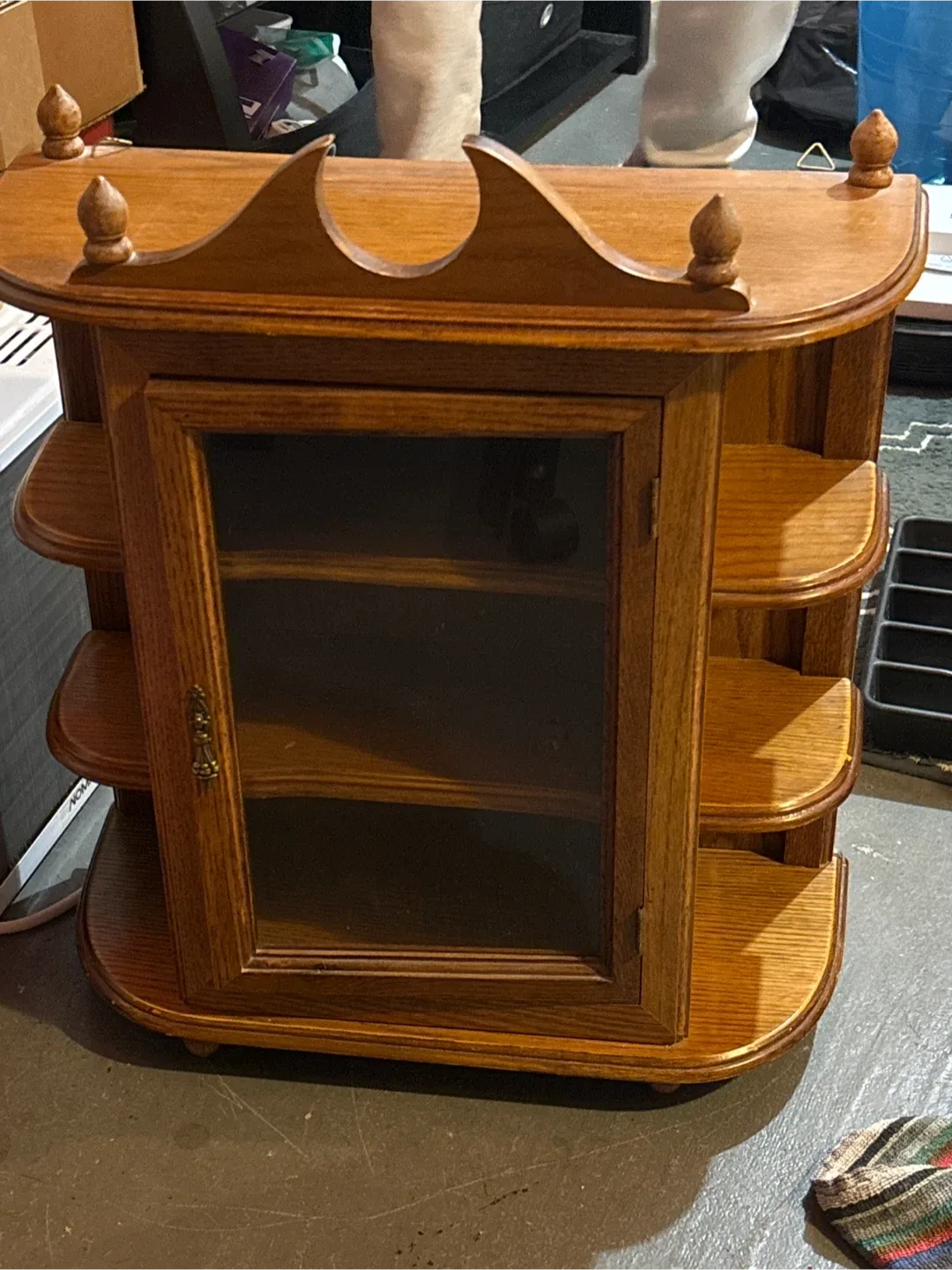 Wooden Curio Cabinet with Glass Door thumbnail