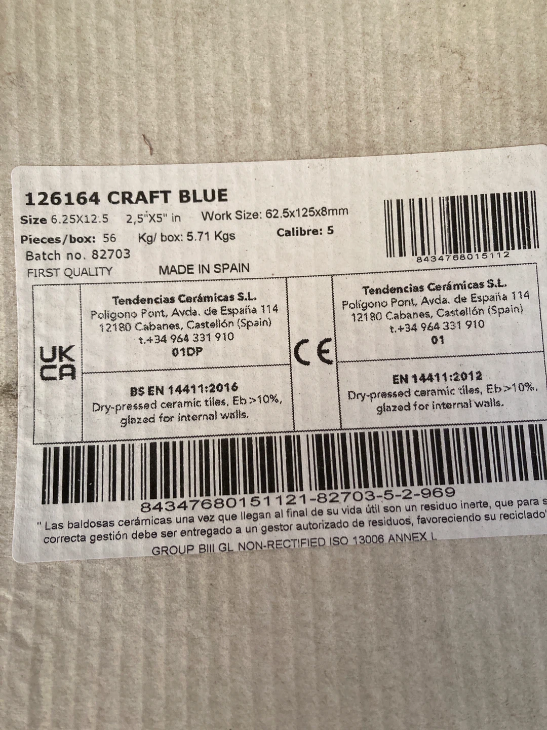 Craft Blue Ceramic Tiles - 103 Pieces for sale