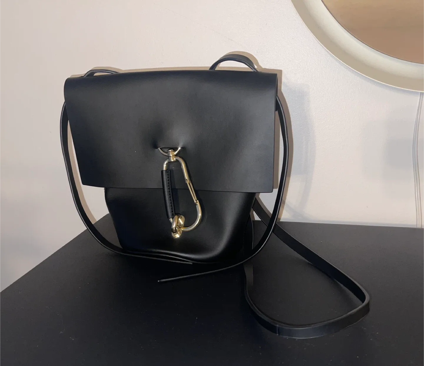 Zac Posen Black Medium Belay Leather Crossbody Bucket Bag image indicator(4)