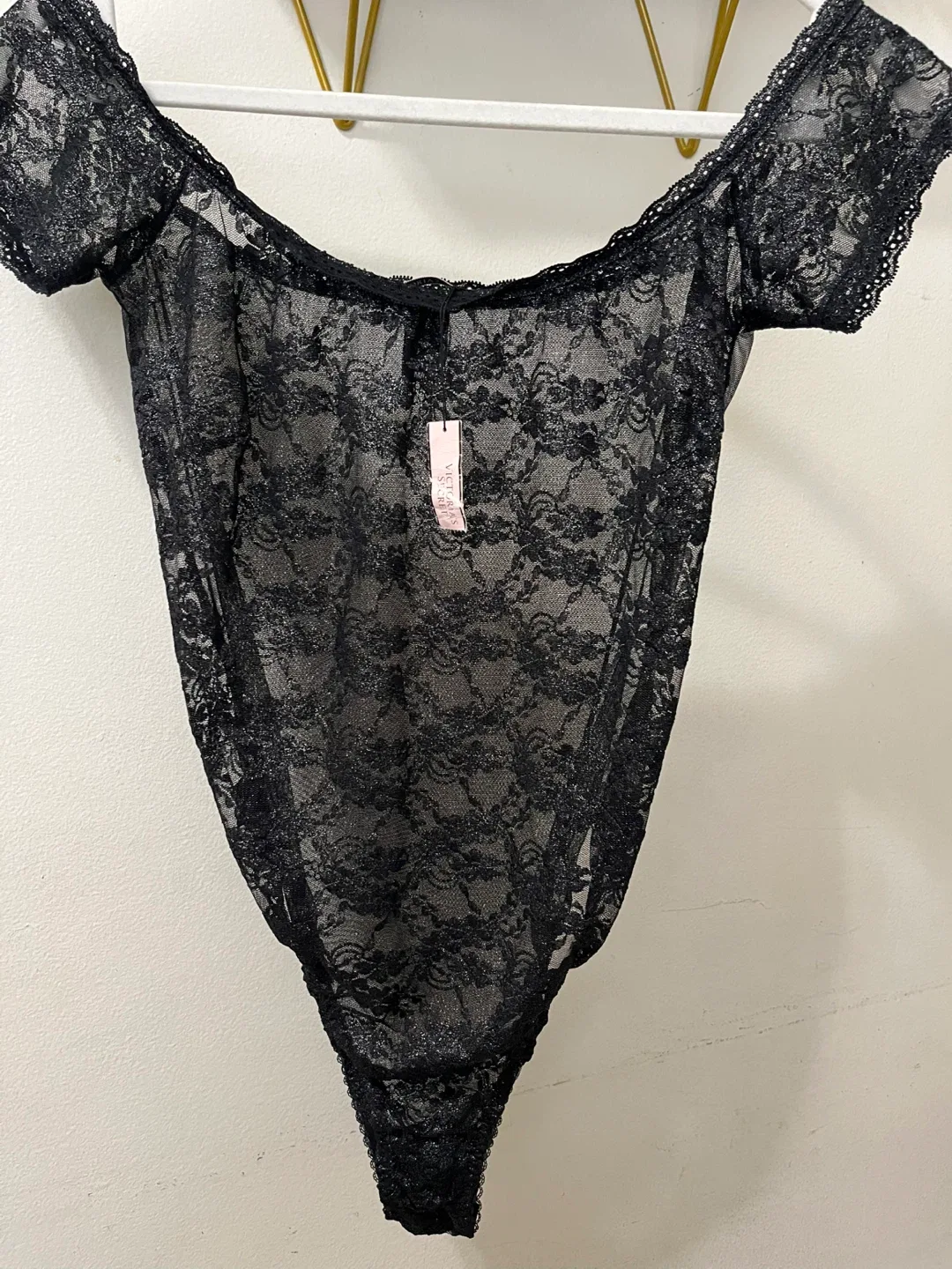 Victoria's Secret Black Lace Bodysuit image indicator(4)