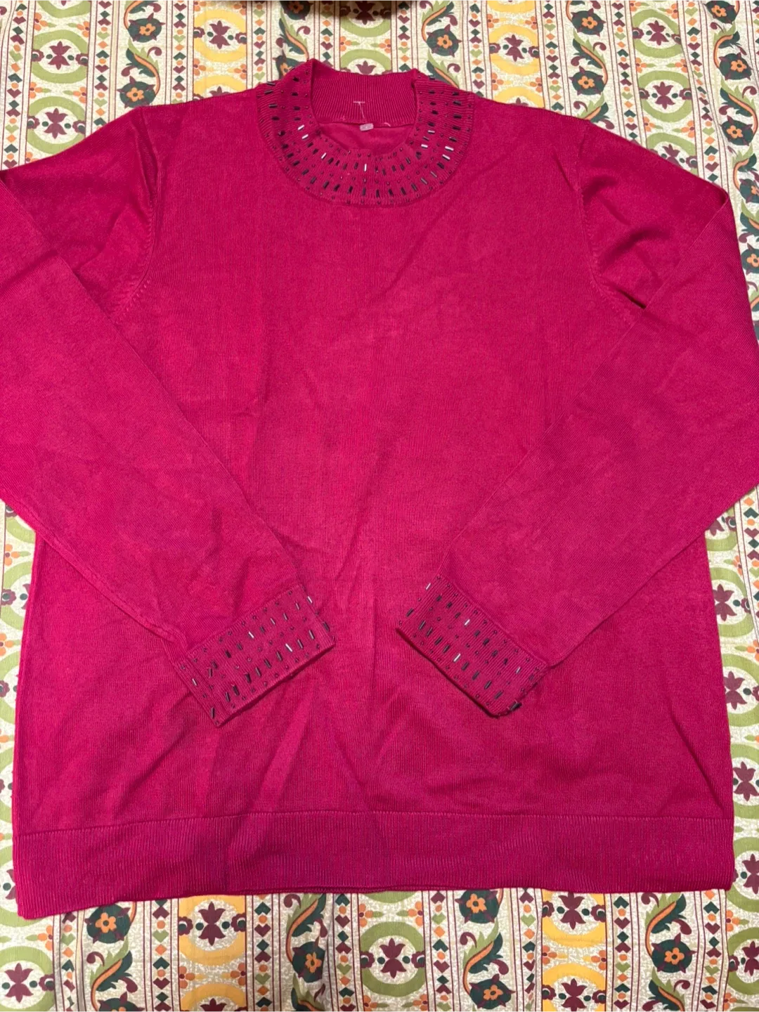 Pink Embellished Knit Sweater thumbnail