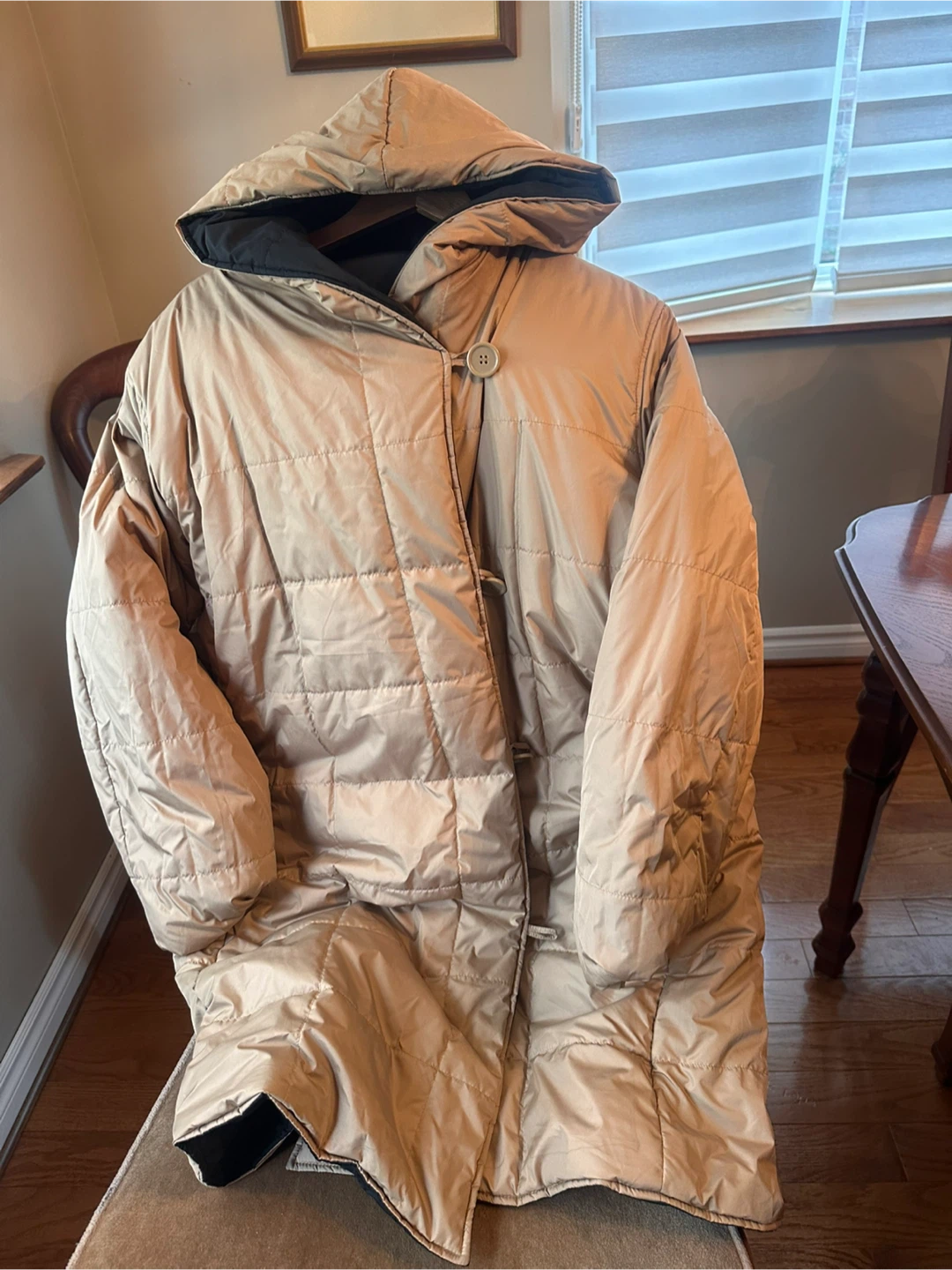 Reversible Puffer Coat - gold/beige & Black - photo 2