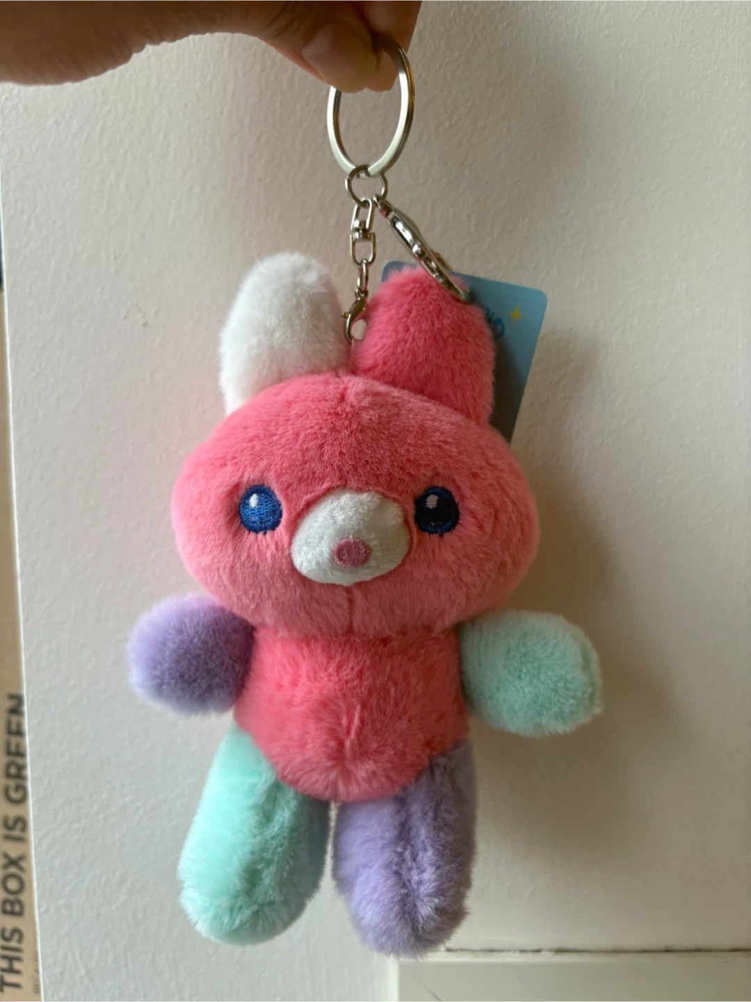 Colorful Plush Bunny Keychain
