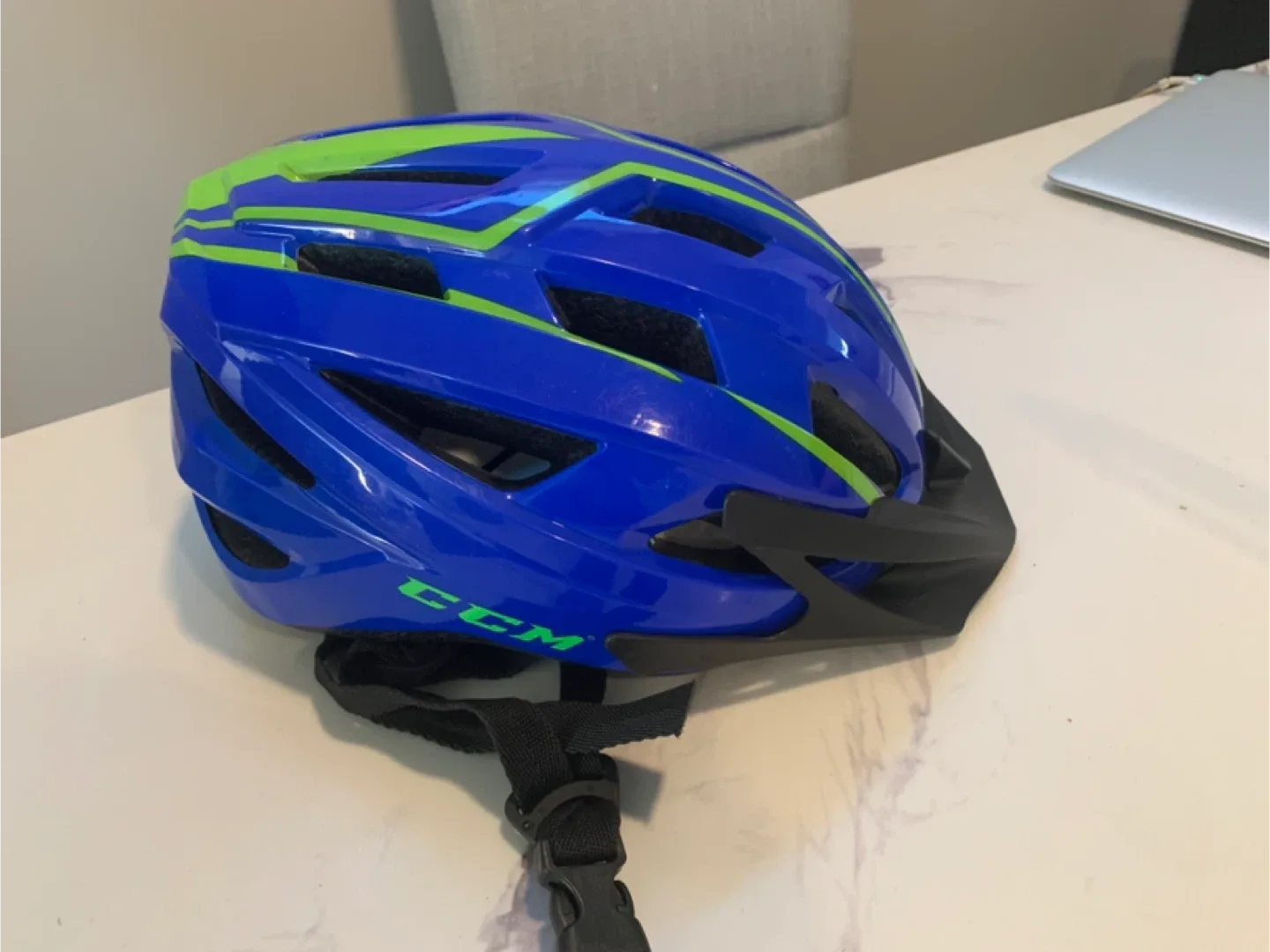 CCM Blue & Green Bike Helmet thumbnail