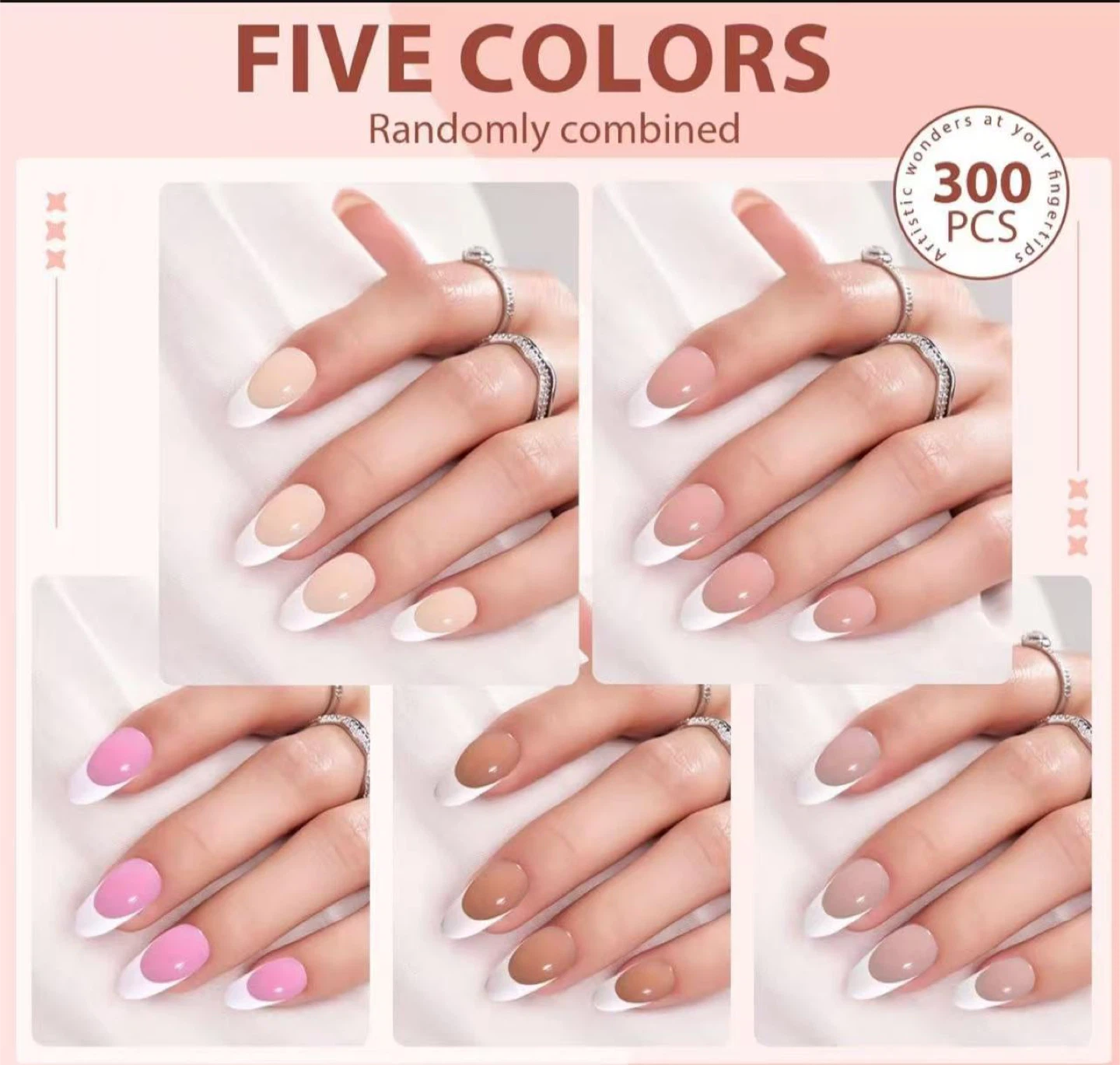 Press On Nails - 300 pcs, 15 sizes - photo 2