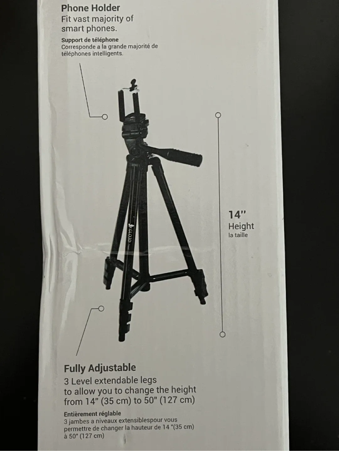GLO3D Phone Holder Tripod - Adjustable Height image indicator(4)