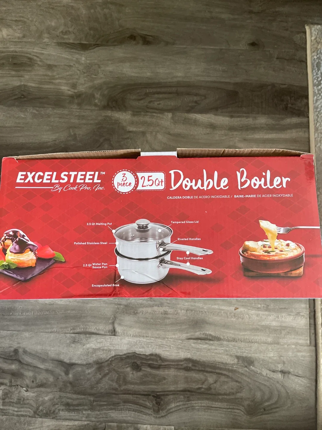 ExcelSteel 2.5Qt Double Boiler - 3 Piece Set image indicator(3)