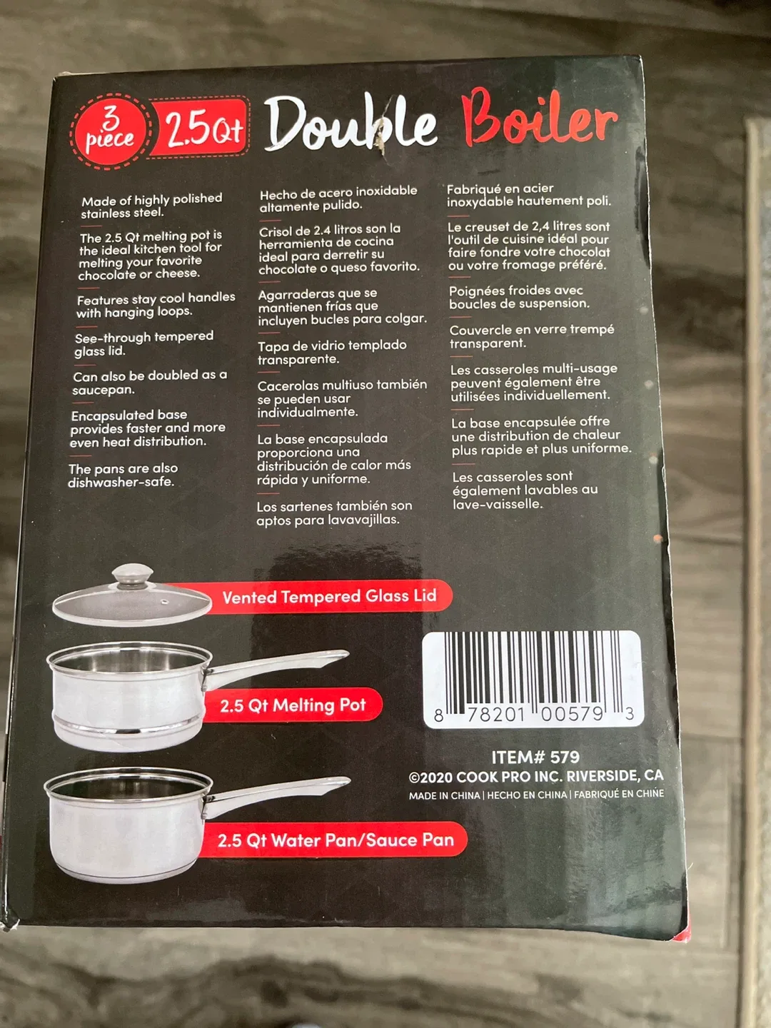 ExcelSteel 2.5Qt Double Boiler - 3 Piece Set image indicator(2)