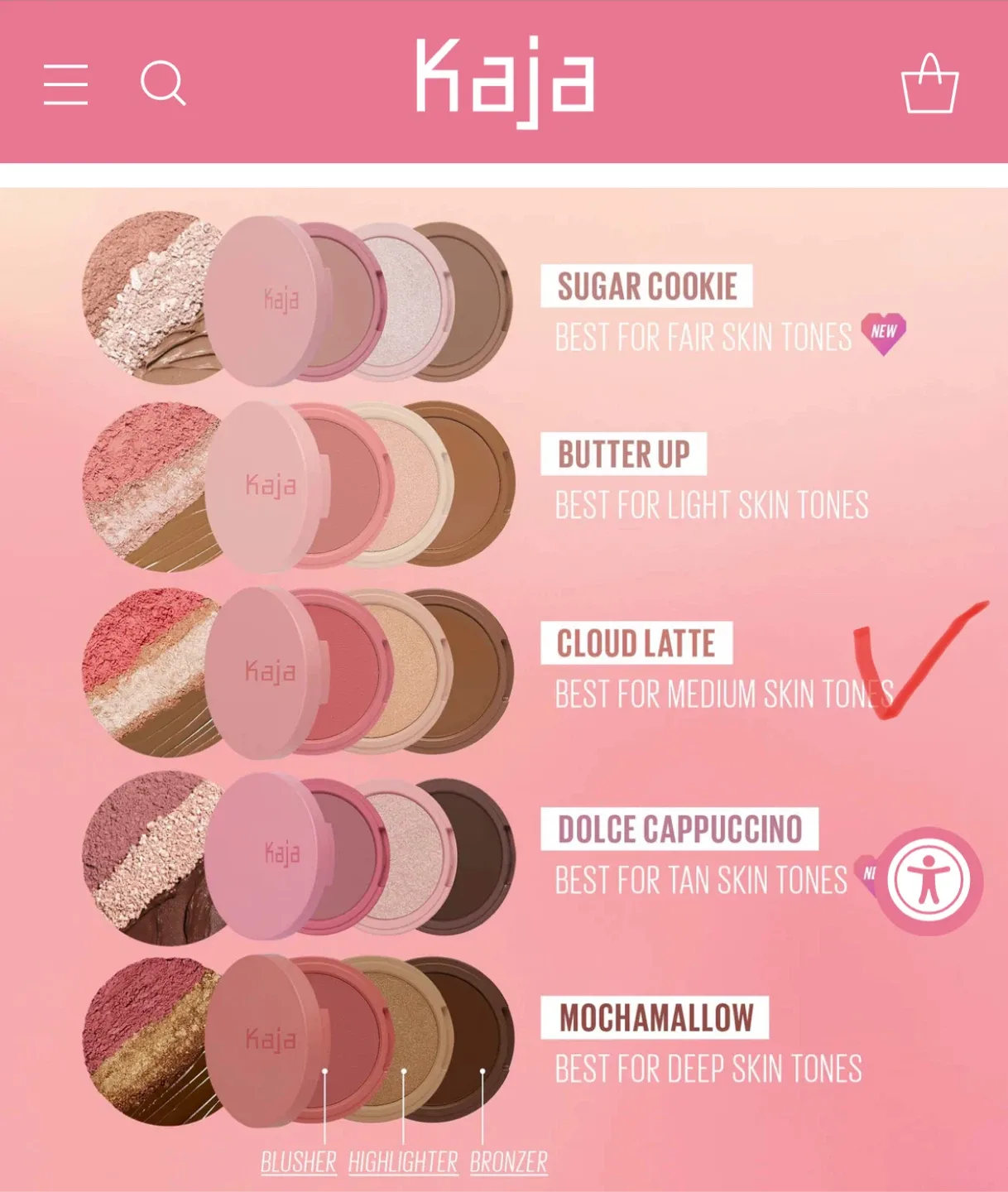 Kaja Beauty Bento Bouncy Eyeshadow Trio - Cloud Latte image indicator(2)