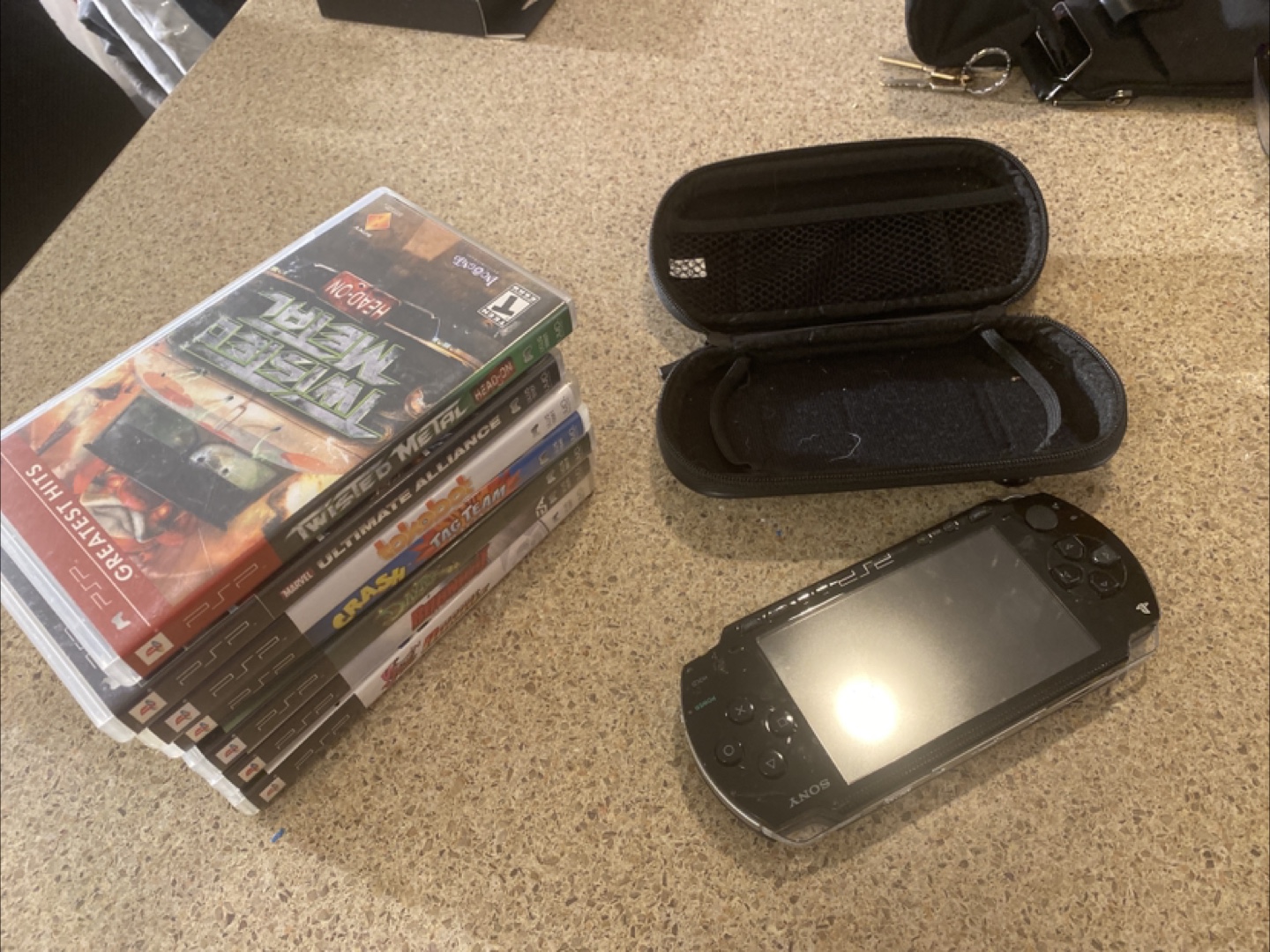 Sony PSP Black Handheld Console + Games - photo 2