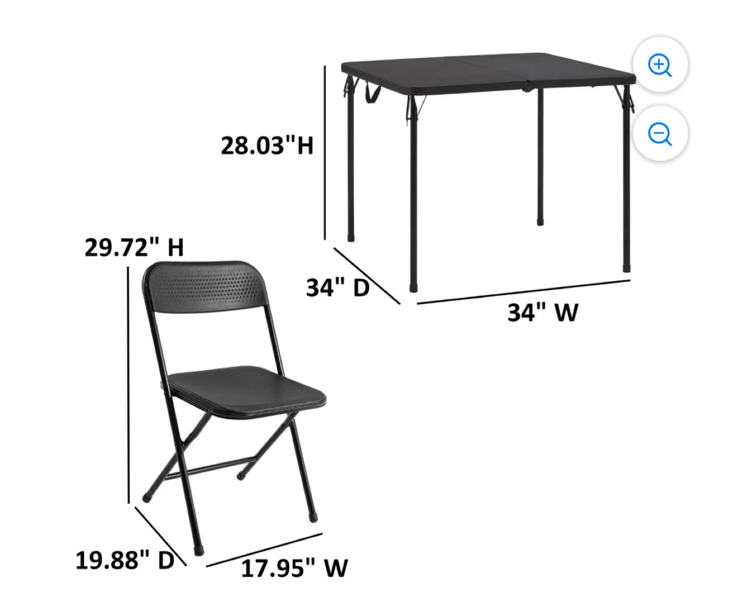 Mainstays Folding Table & Chair Set, 1 table and 4 chairs - photo 2