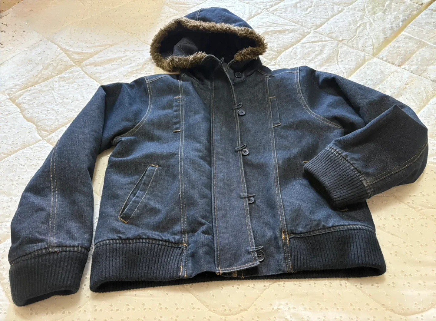 Xntrik Sports Denim Jacket with Hood - Size L