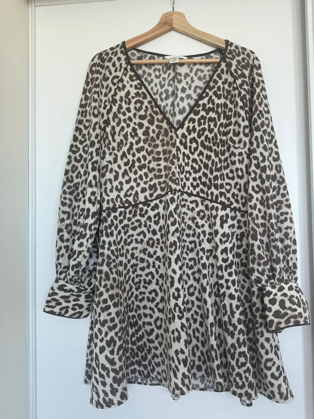H&M Leopard Print V-Neck Dress image indicator(3)