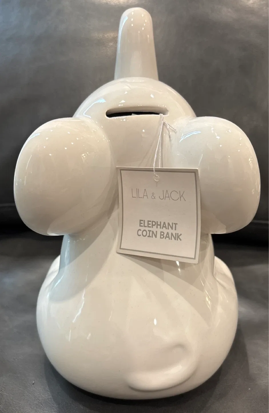 Lila & Jack Elephant Coin Bank - White image indicator(3)