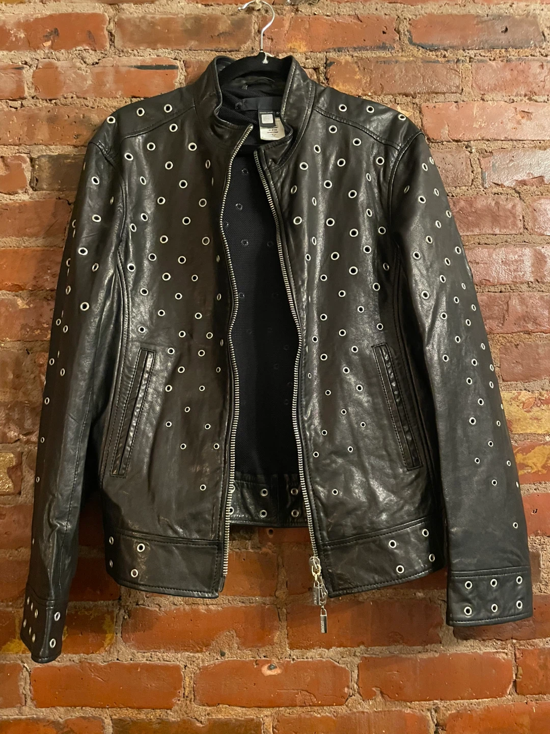 Just Cavalli Black Leather Jacket Size 50 - photo 3