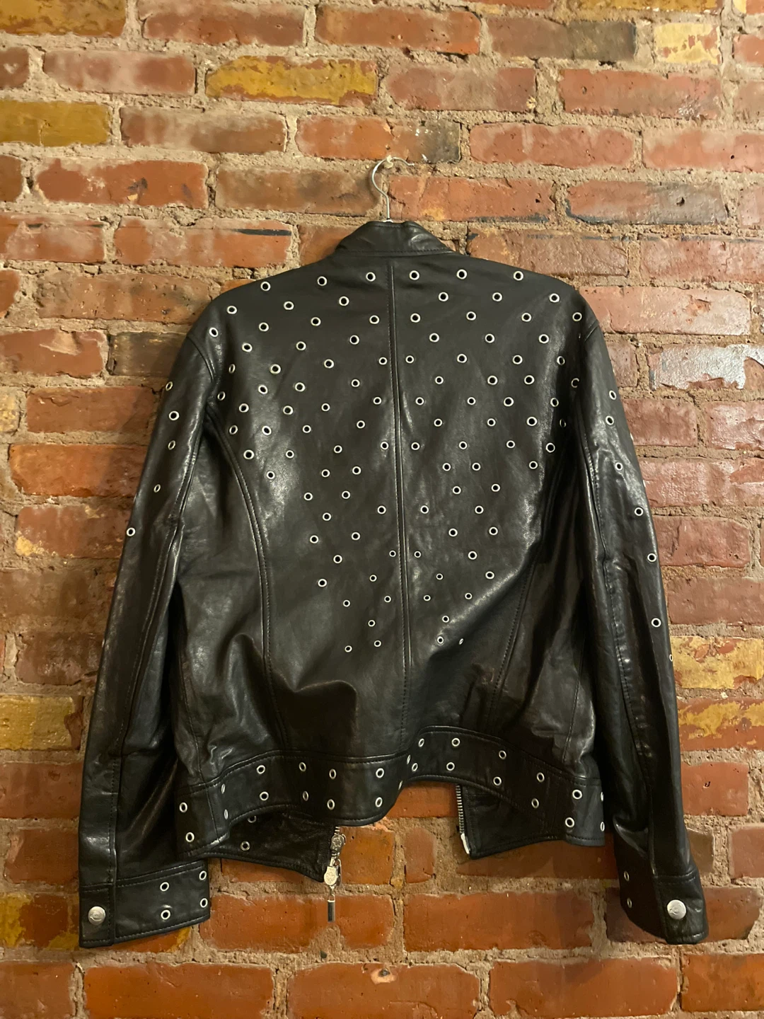 Just Cavalli Black Leather Jacket Size 50 - photo 2
